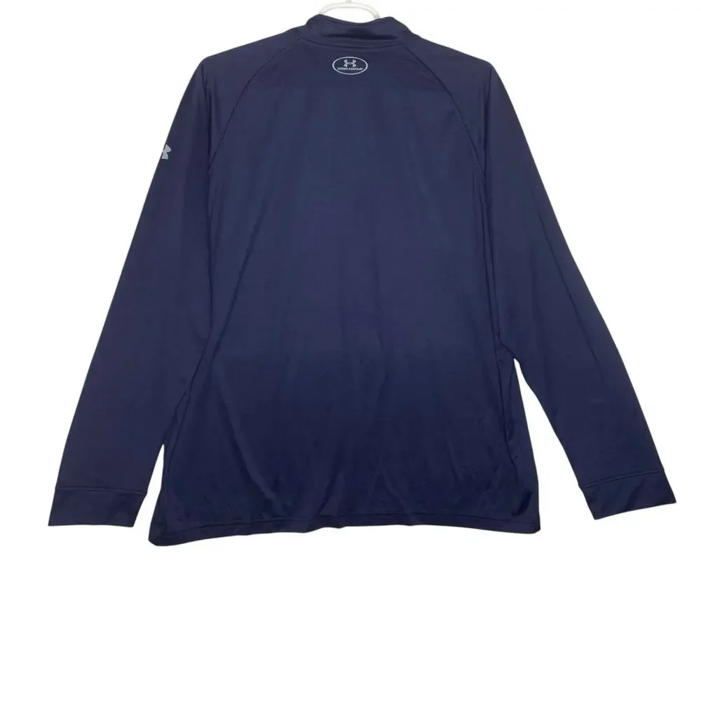 Under Armour NY New York Mets Heat Gear Pullover Shirt Blue 1/4 Zip MLB 2XL